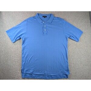 Paul Stuart Blue Pima Cotton Polo Shirt Mens Medium Made In Peru